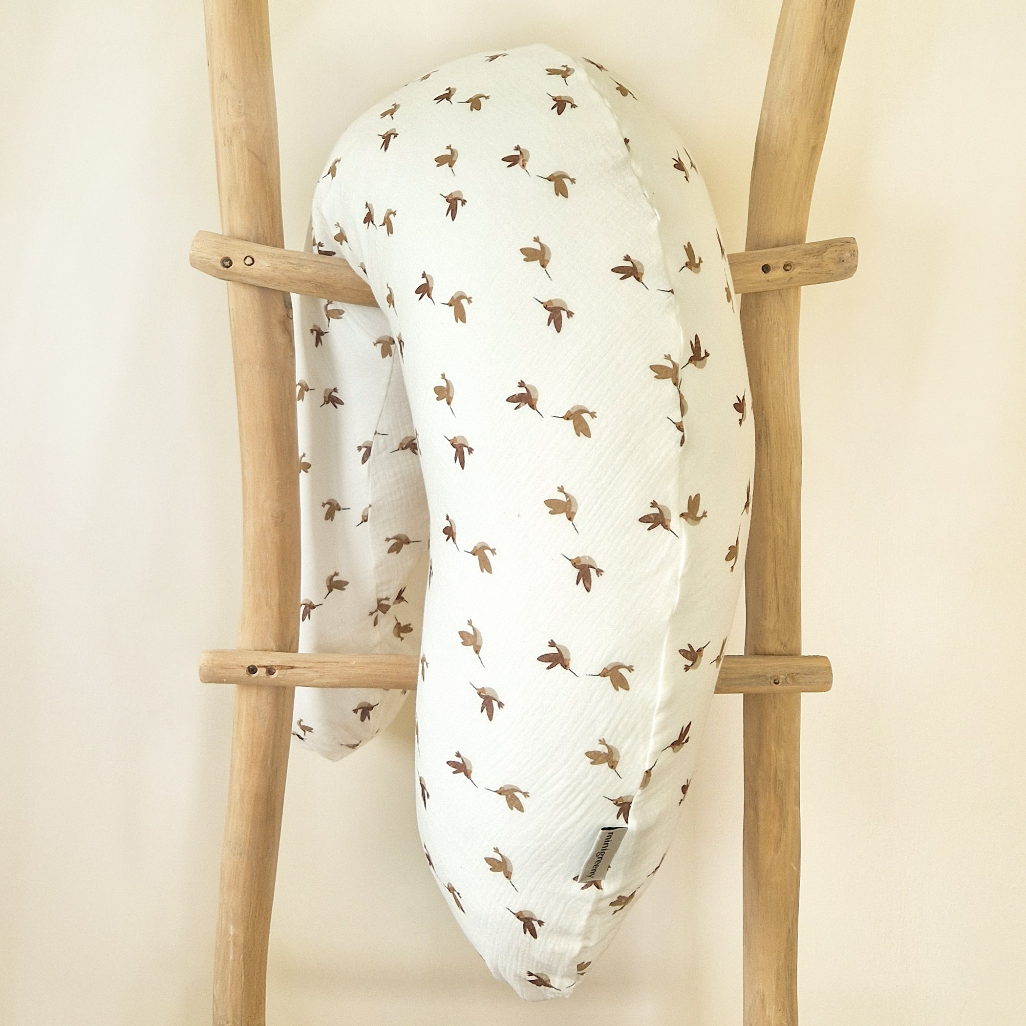 Minigreeny jastuk za dojenje + muslin presvlaka Ptičice